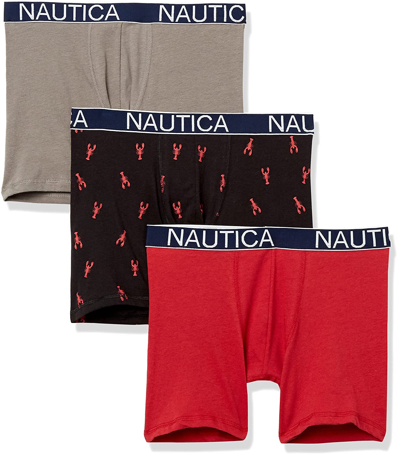 Authentic 💯Nautica mens 3-Pack Classic Underwear Cotton Stretch Boxer  Brief 💙 Available in medium only ! Was $65 now $55
