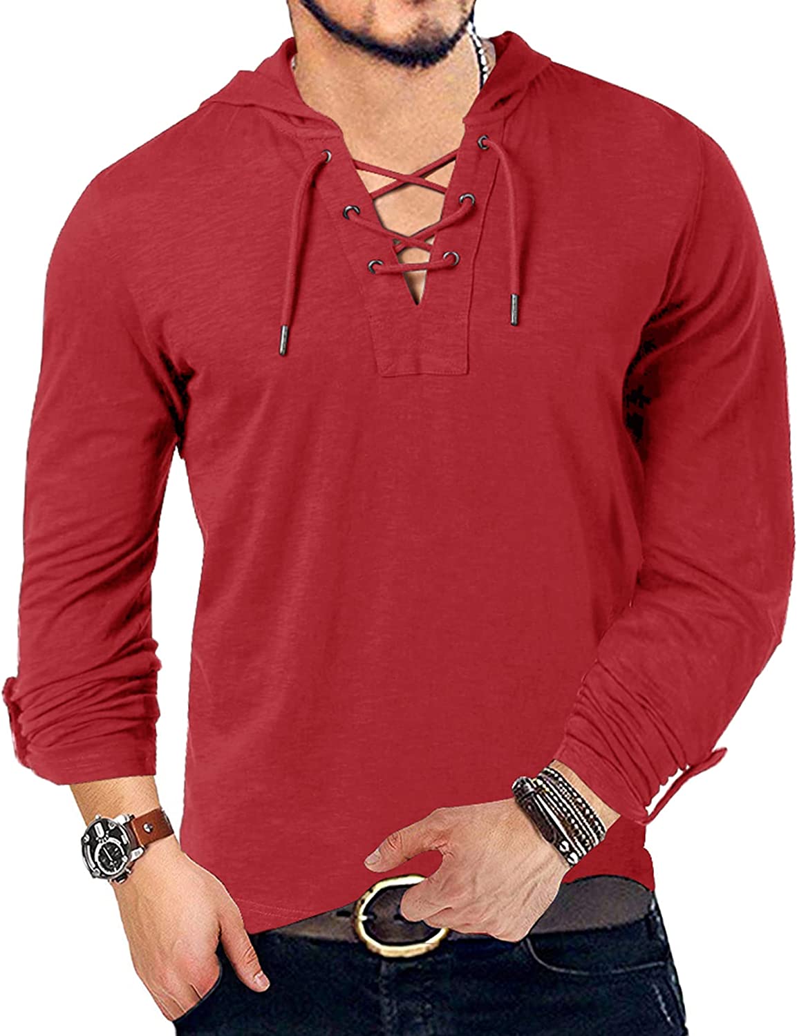 Long Sleeve Tee Shirts for Men Men'S Fashion Hoodies & Sweatshirts