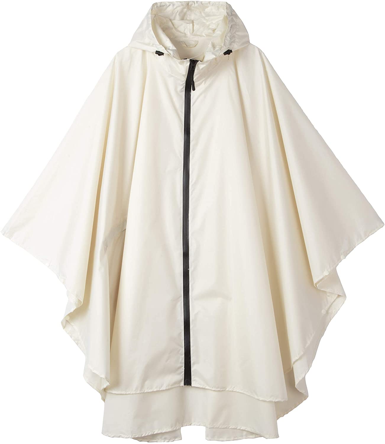 Womens Rain Poncho Waterproof Raincoat with Hood Zipper Outdoor 