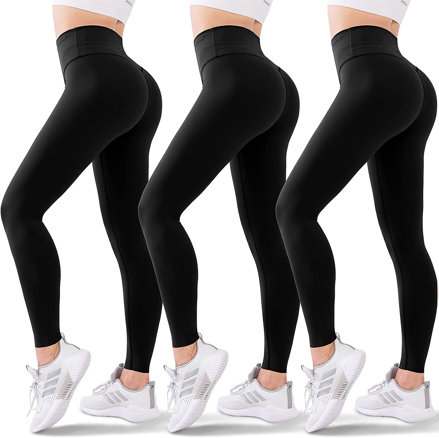 7 Pack High Waisted Leggings for Women - Soft Athletic Tummy