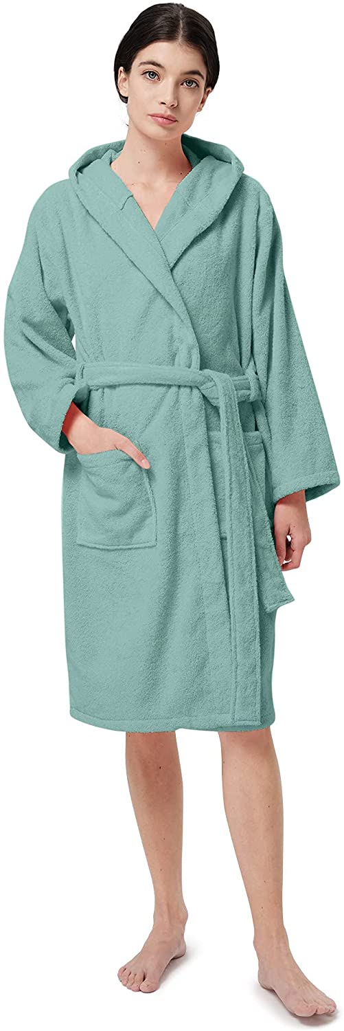 thumbnail 10  - SIORO Women&#039;s Hooded Terry Cloth Classic Bathrobe Towel Knee Length Cotton Robe 