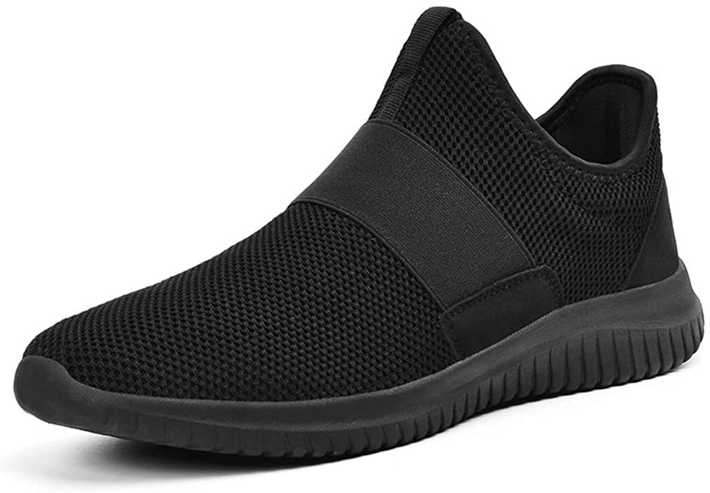 Feetmat Mens Tennis Shoes Slip On Running Gym Shoes Laceless Knitted ...