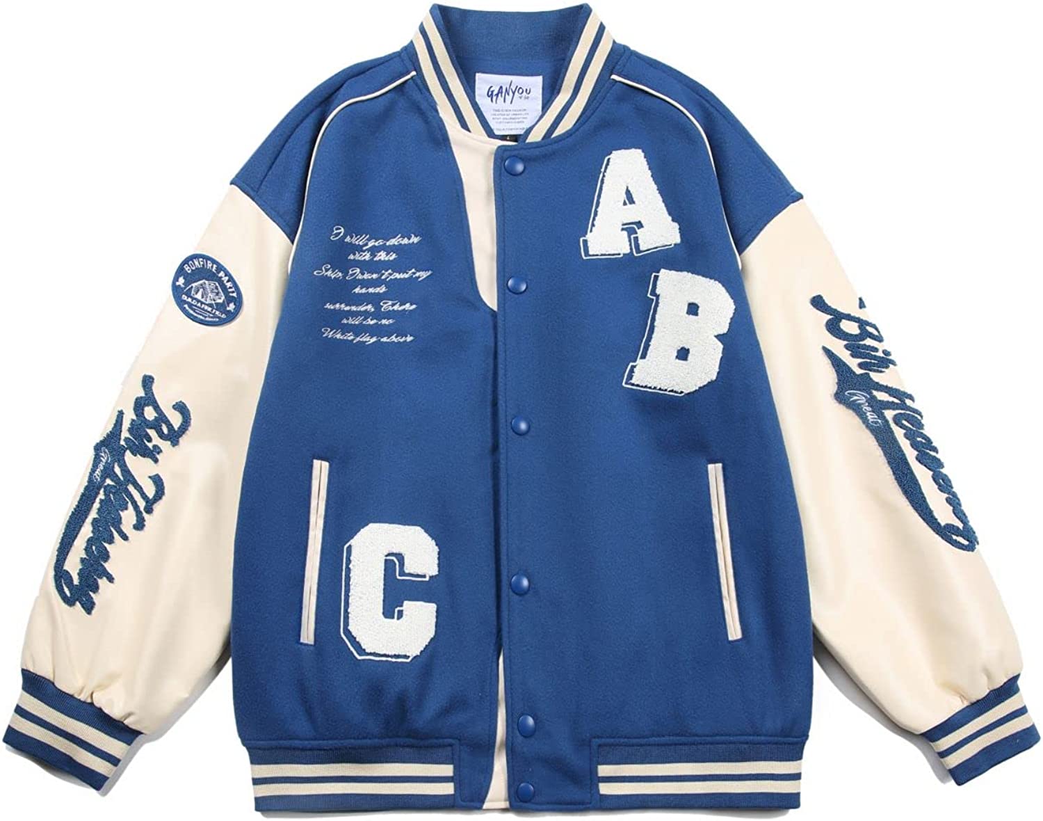 SKYWPOJU Mens Varsity Baseball Jacket Bomber Coats Cotton Fur Jackets  Streetwear with Pocket (Color : Purple, Size : M) : : Fashion
