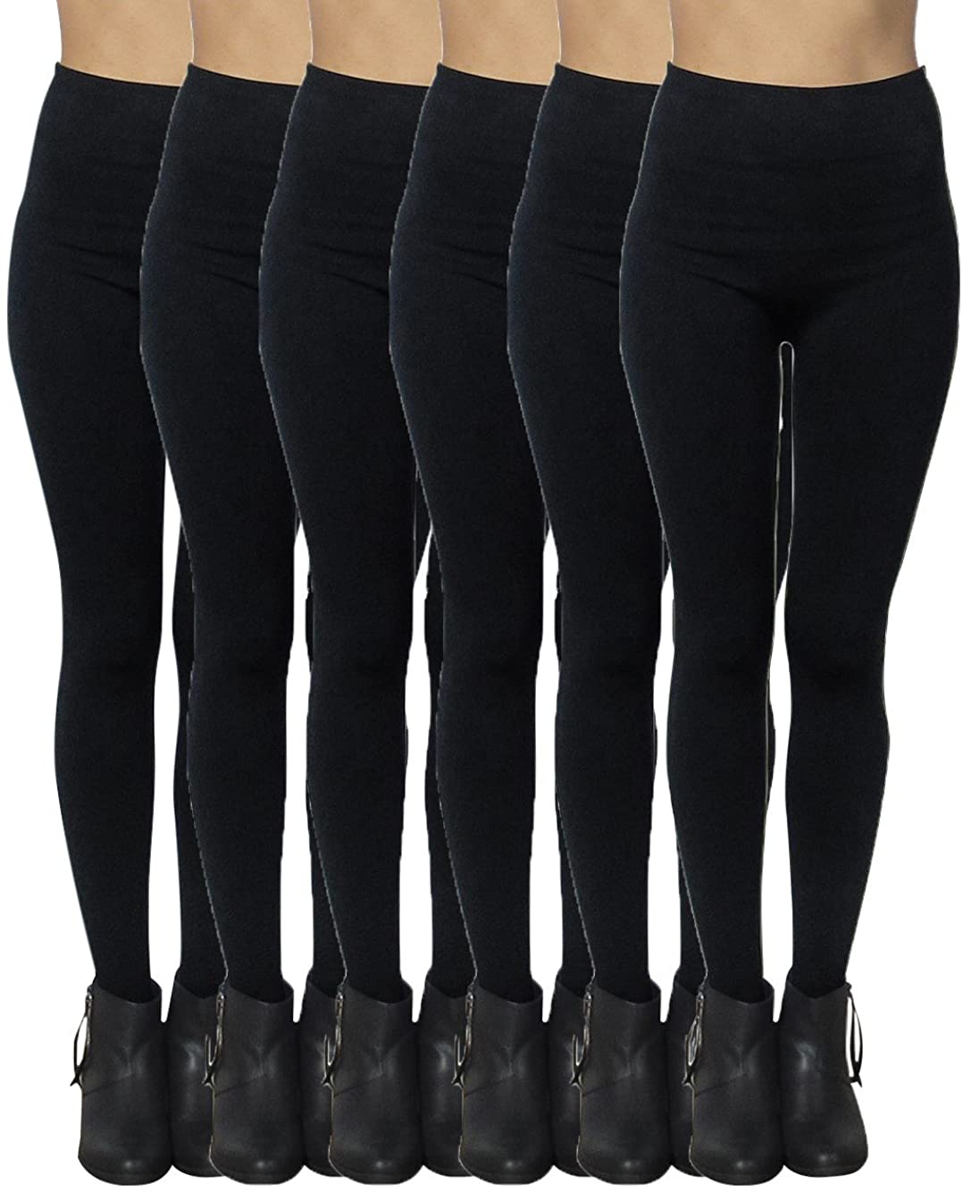 6 Pack Seamless Fleece Lined Leggings for Women - Winter, Workout & Everyday  Use | eBay