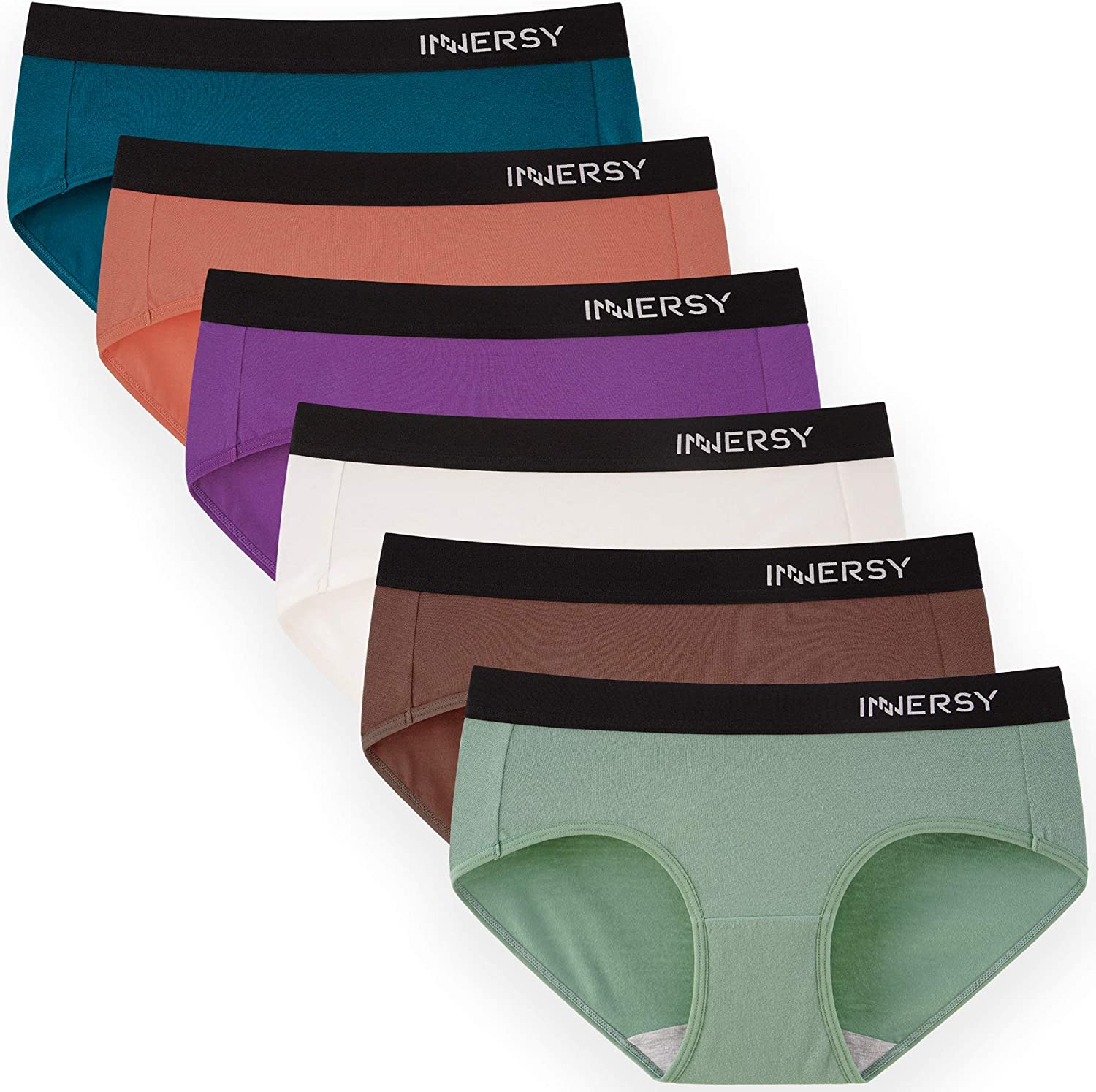 INNERSY Womens Underwear Hipster Panties Cotton Low Rise Briefs Pack of 6 | eBay