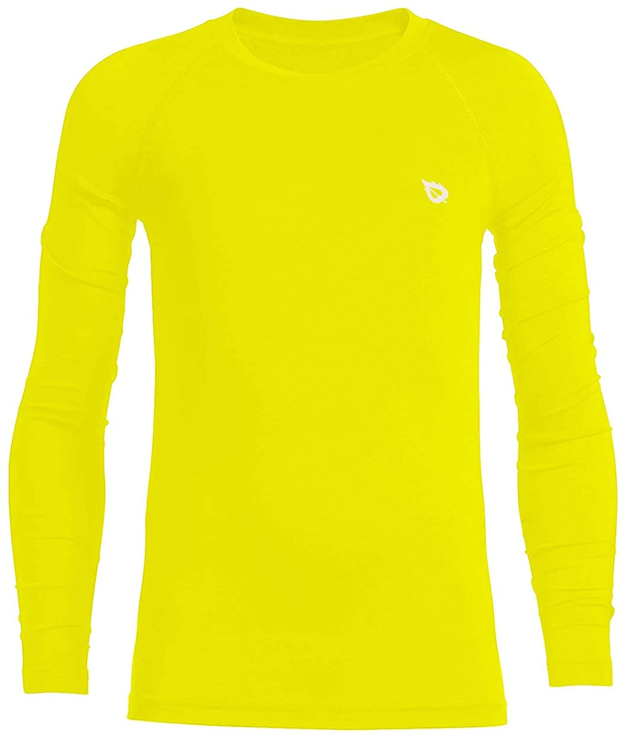 BALEAF Youth Boys Thermal Compression Sports Shirts Long Sleeve Fleece Crew  Neck Baseball Base Layer Cold Gear