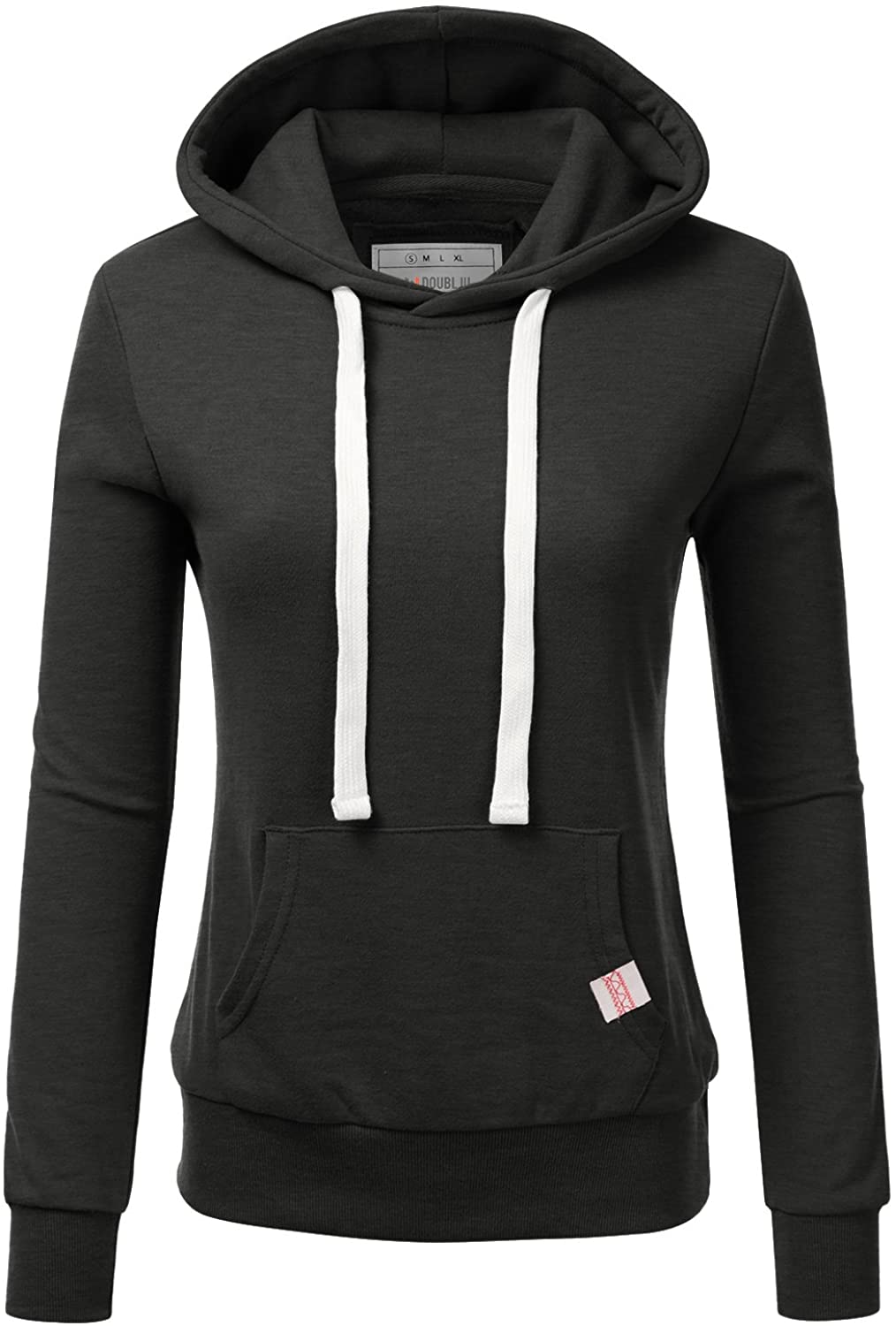 Doublju Basic Lightweight Pullover Hoodie Sweatshirt for Women 
