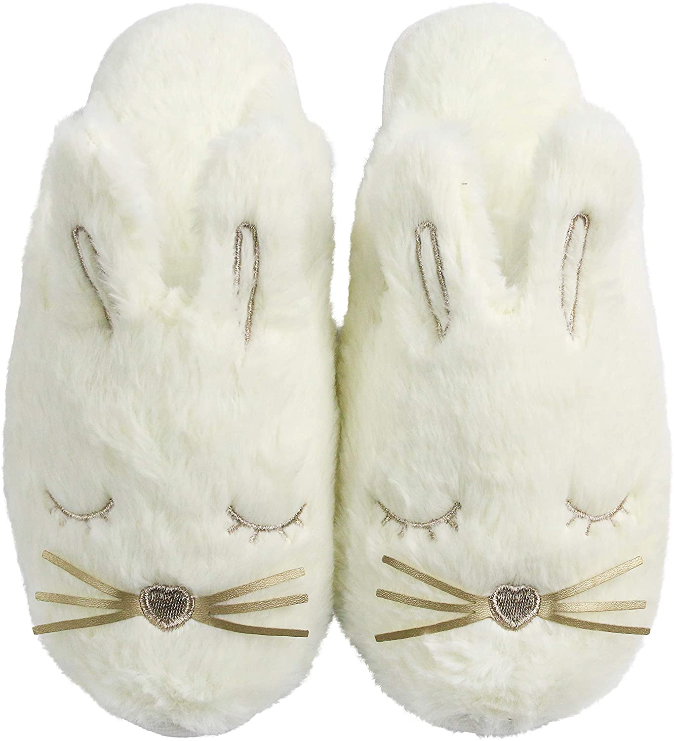 Komyufa Women Cozy Cute Bunny Animal House Slippers Soft Memory Foam Anti-Skid Cute Home Slipper Indoor Outdoor Warm Shoes