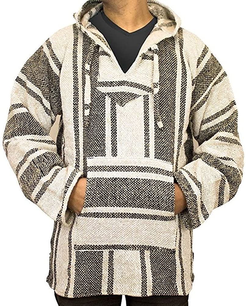 Voldoen puppy Onweersbui Del Mex Mexican Baja Hoodie Sweater Jerga Pullover Red Gray Unisex | eBay