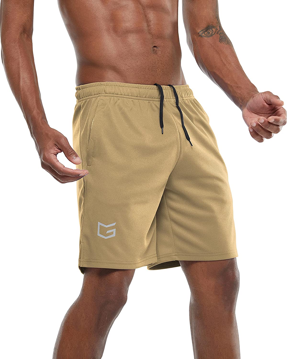 g gradual Mens 7 Workout Running Shorts Quick Dry Lightweight gym Shorts  with Zip Pockets (gray Small)