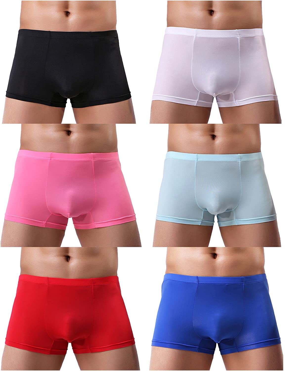YuKaiChen Men's Trunks Underwear Silk Boxer Briefs Short Leg | eBay