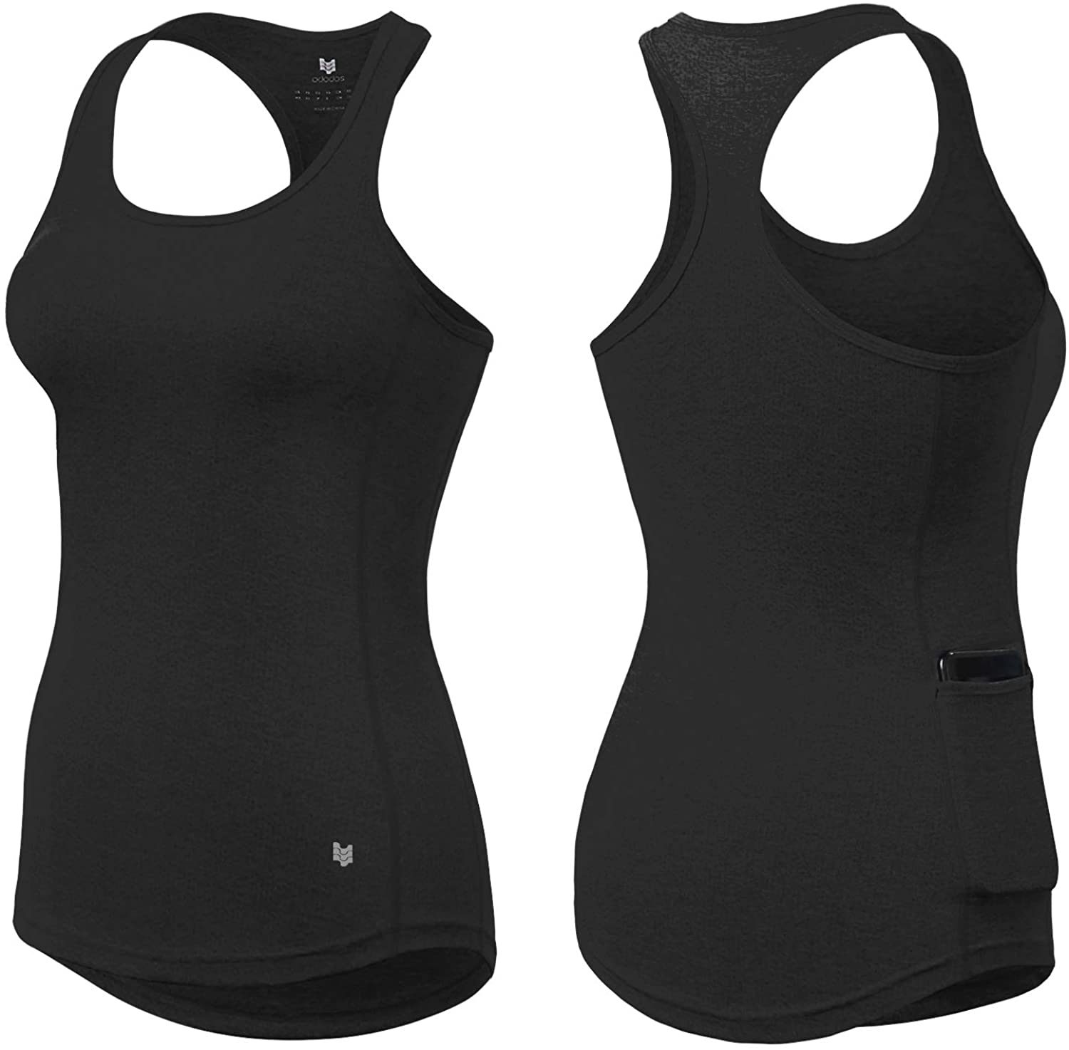 Exercise Gym Yoga Shirts ODODOS Workout Tank Tops for Women Strappy Athletic Tanks with Side Pocket 