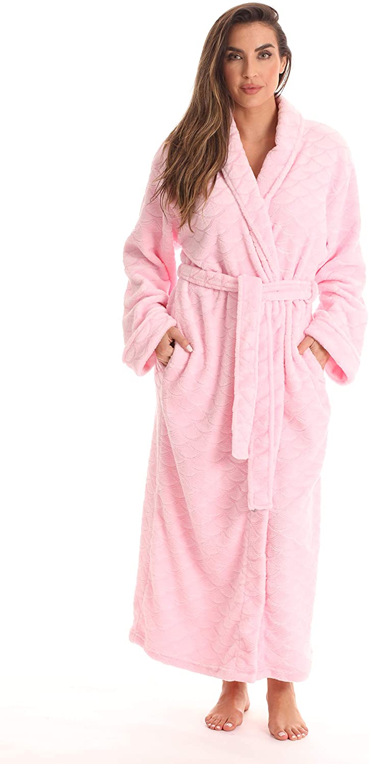 Just Love Velour Kimono Robe Hooded Bath Robes for Women Maxi Length | eBay