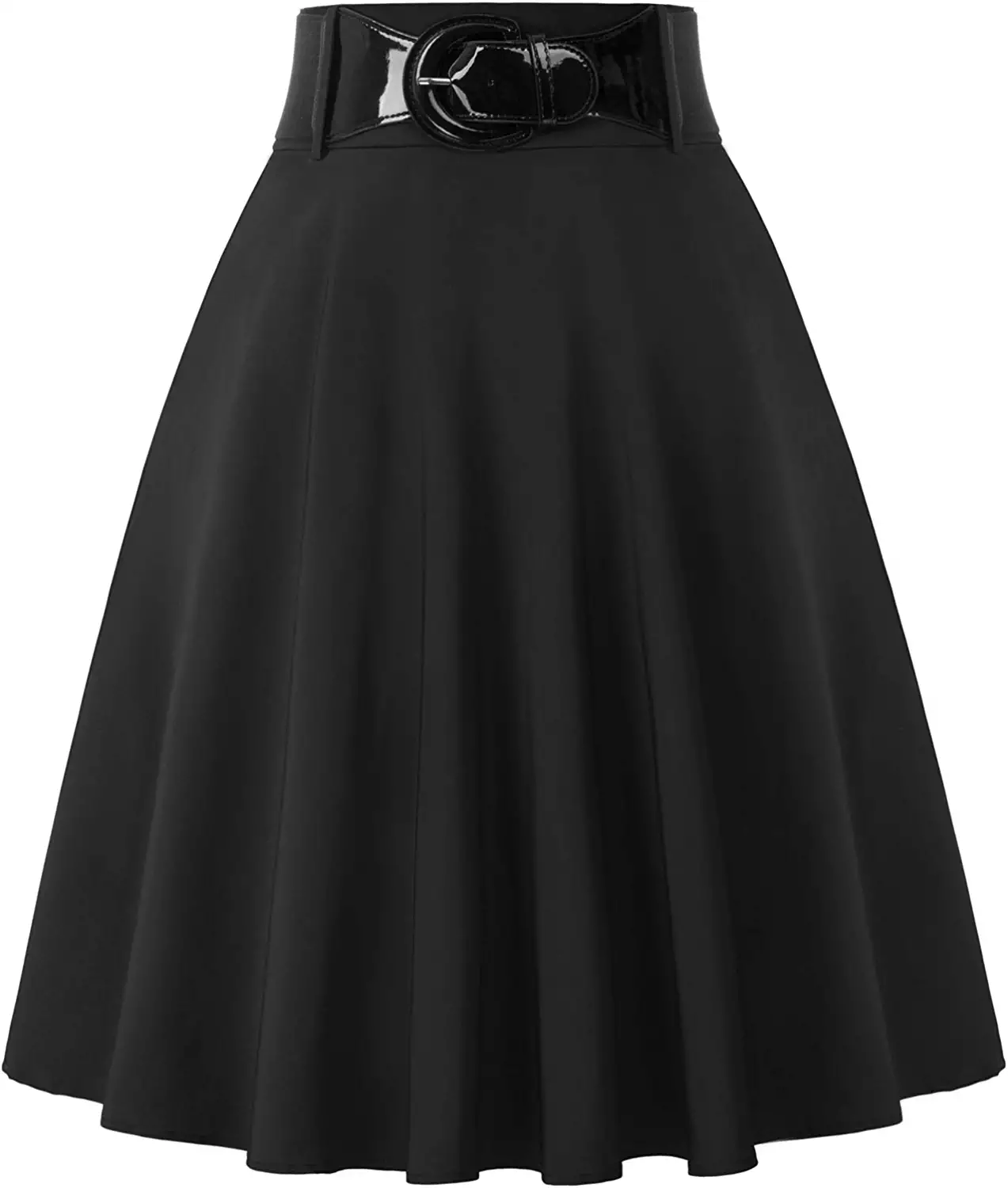 Belle Poque Women's High Waist Flared Skirt Pleated Midi Skirt with Pocket  : : Clothing, Shoes & Accessories