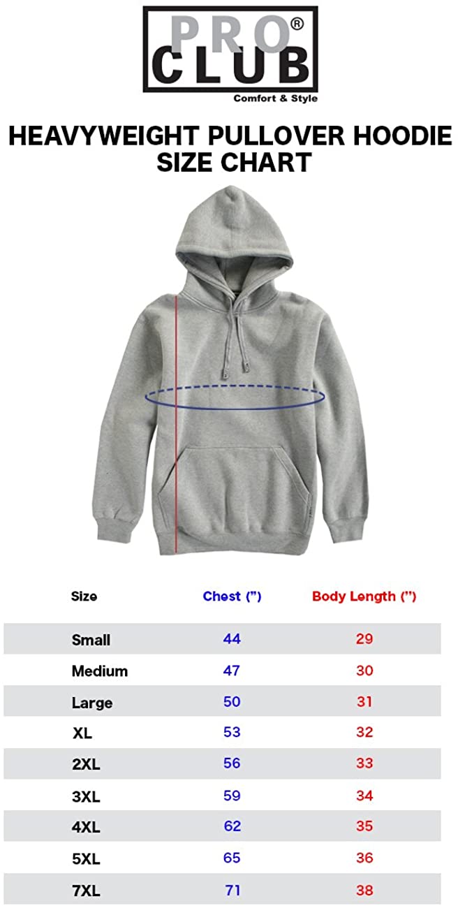 Pro Club Men's Heavyweight Pullover Hoodie (13oz) eBay