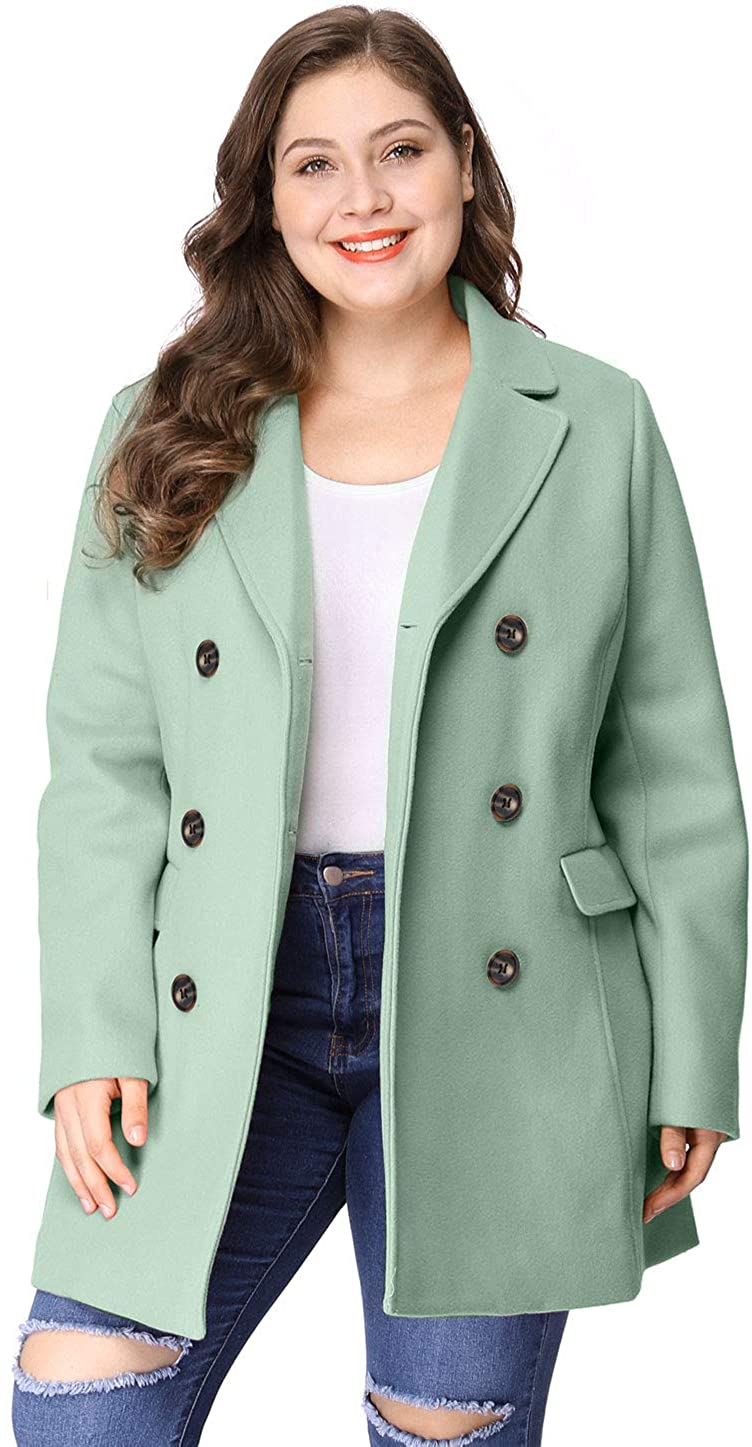 plus size fleece pea coat