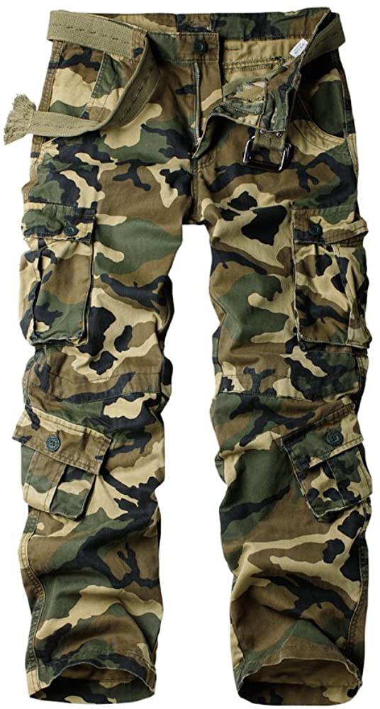Mens Military Tactical Outdoor Work Camo Pants Army Style Cargo Combat Trousers 