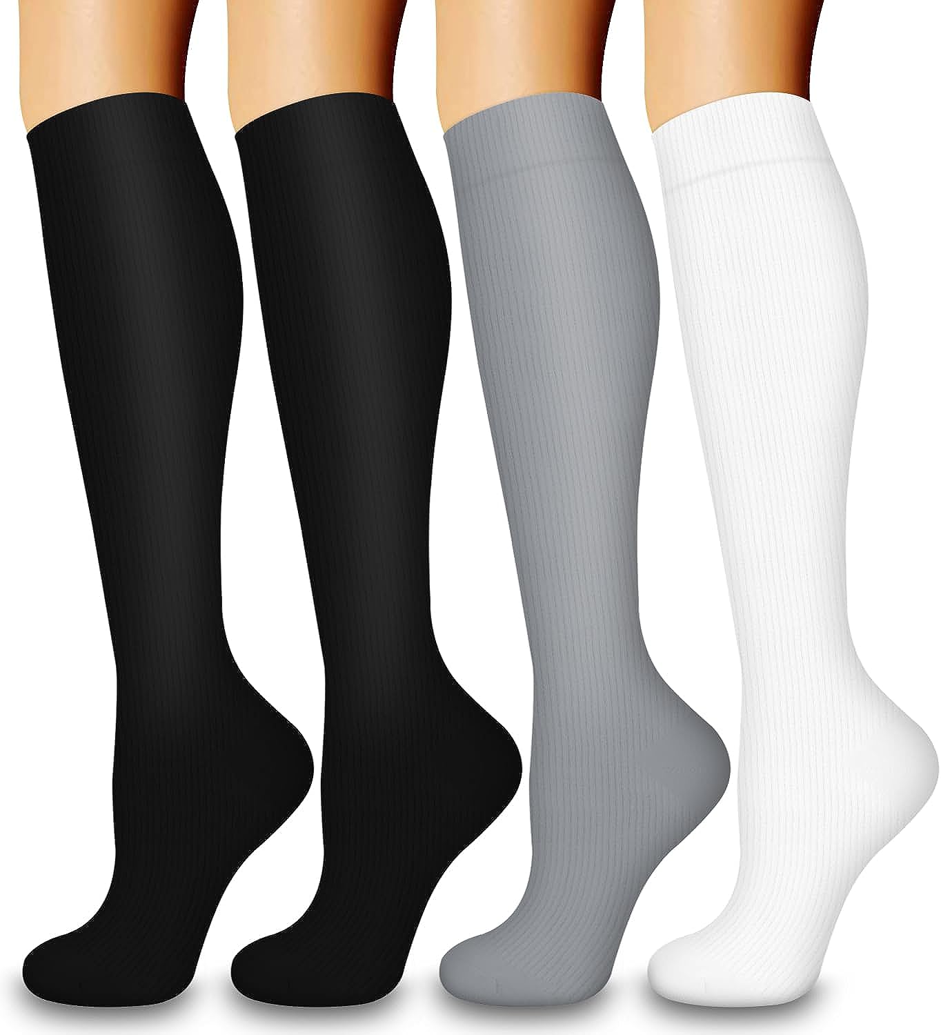 Laite Hebe compression socks,Black+White+Grey,S/M (3 pairs)