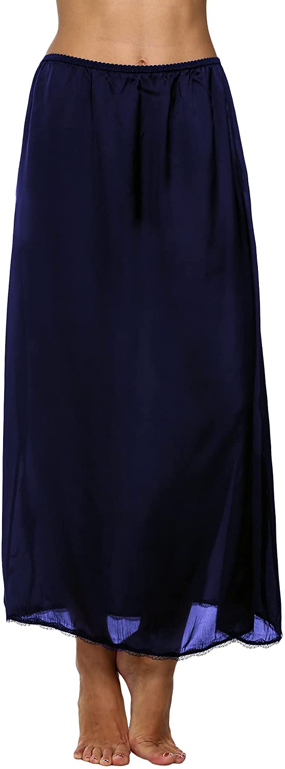 Avidlove Women's Satin Half Slip 36 Lace Long Underskirt S-XXL