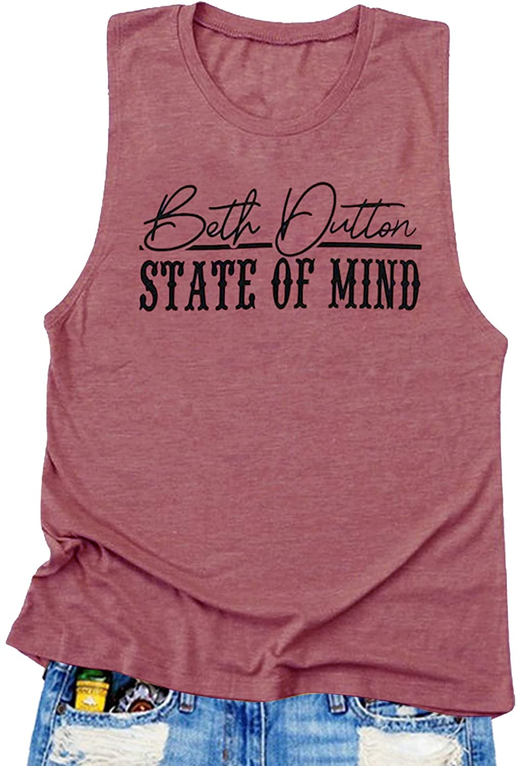 Beth Dutton Tank Tops for Women Vintage Funny Summer Casual Muscle 