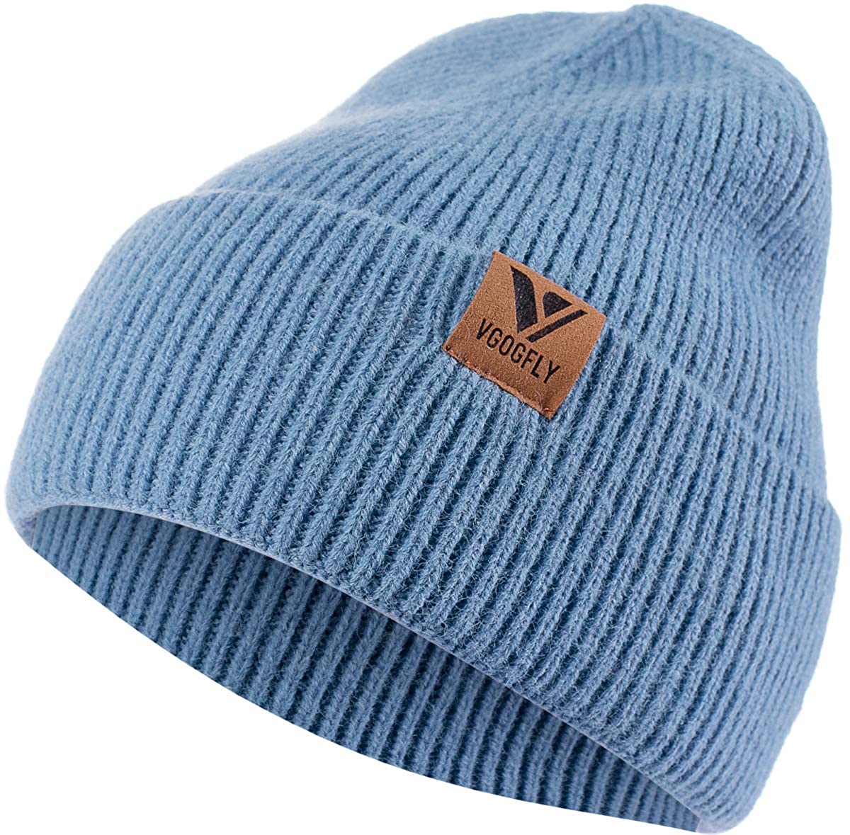 Vgogfly Lined Men Beanie Slouchy Knit Skull Cap Warm Stocking Hats Guys Women Striped Winter Beanie Hat