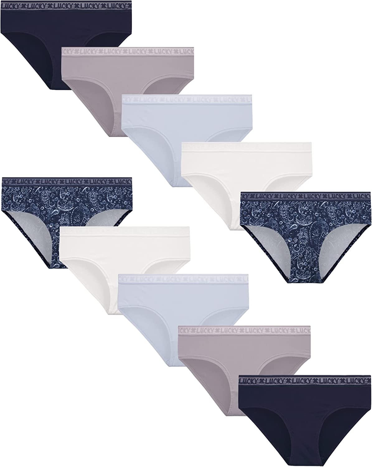 Lucky Brand Women's Underwear – Microfiber Lace Hipster Briefs (6 Pack)