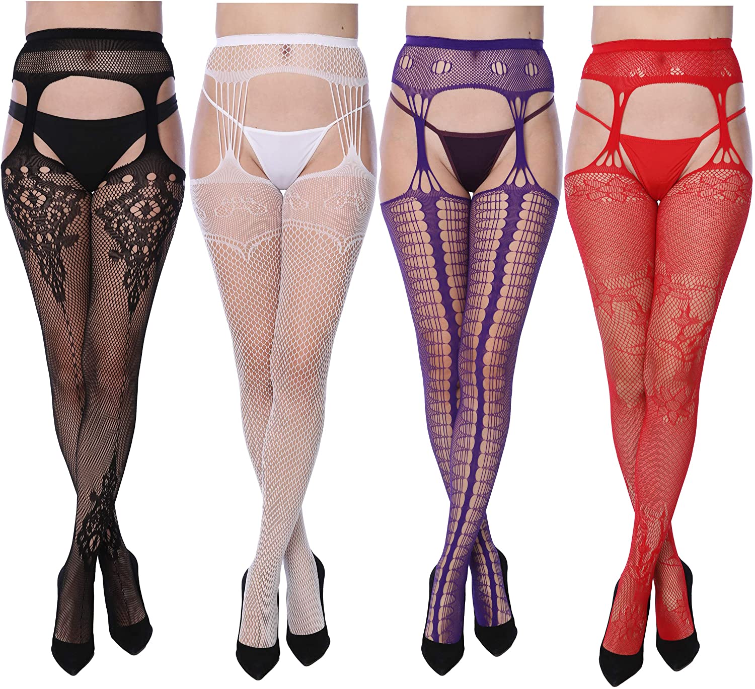Frenchic Seamless Sexy Fishnet Lace Stocking Tights Extended Sizes (Pack of  6) : : Clothing, Shoes & Accessories