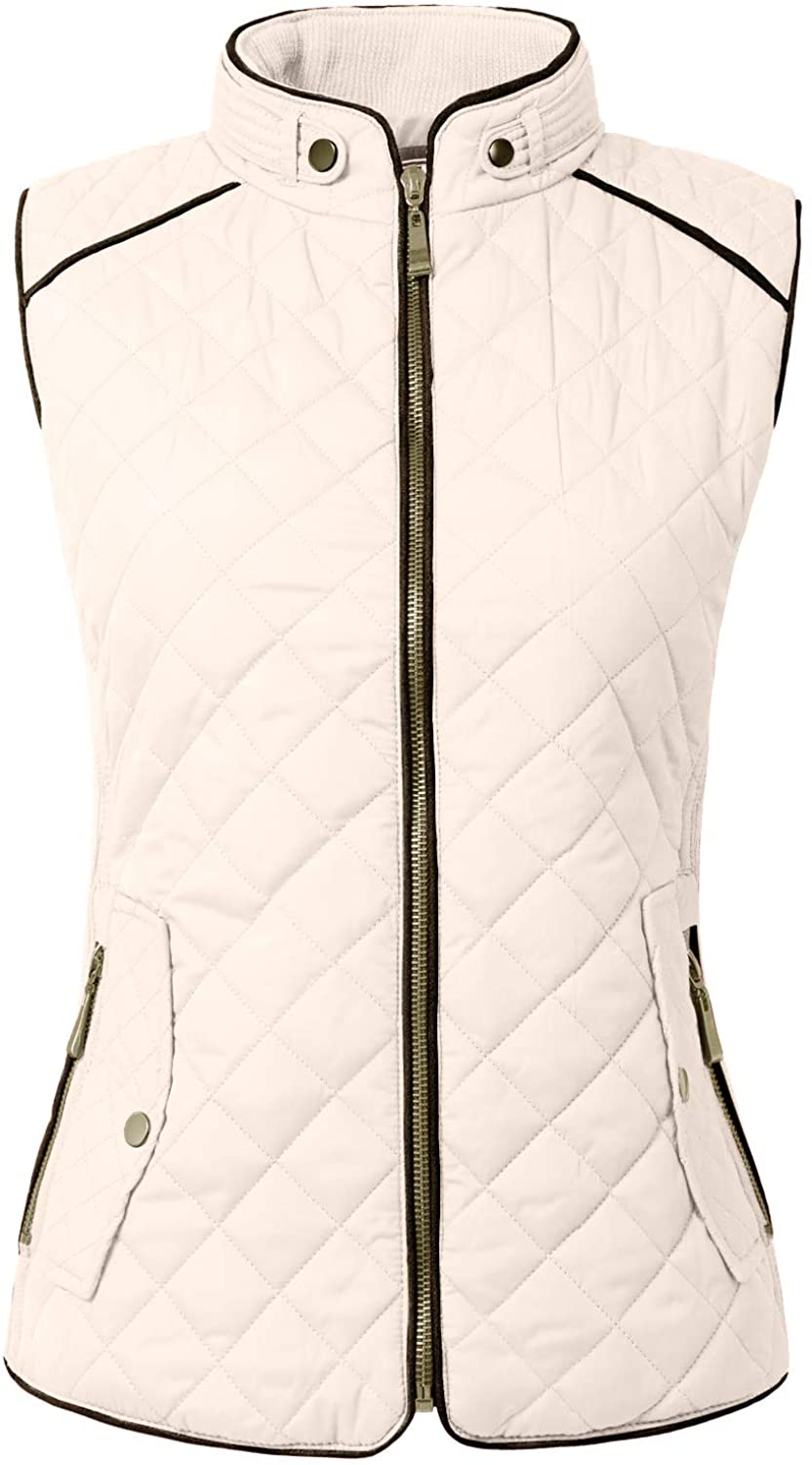 S-3XL NE PEOPLE Womens Lightweight Quilted Padding Zip Up Vest Gilet