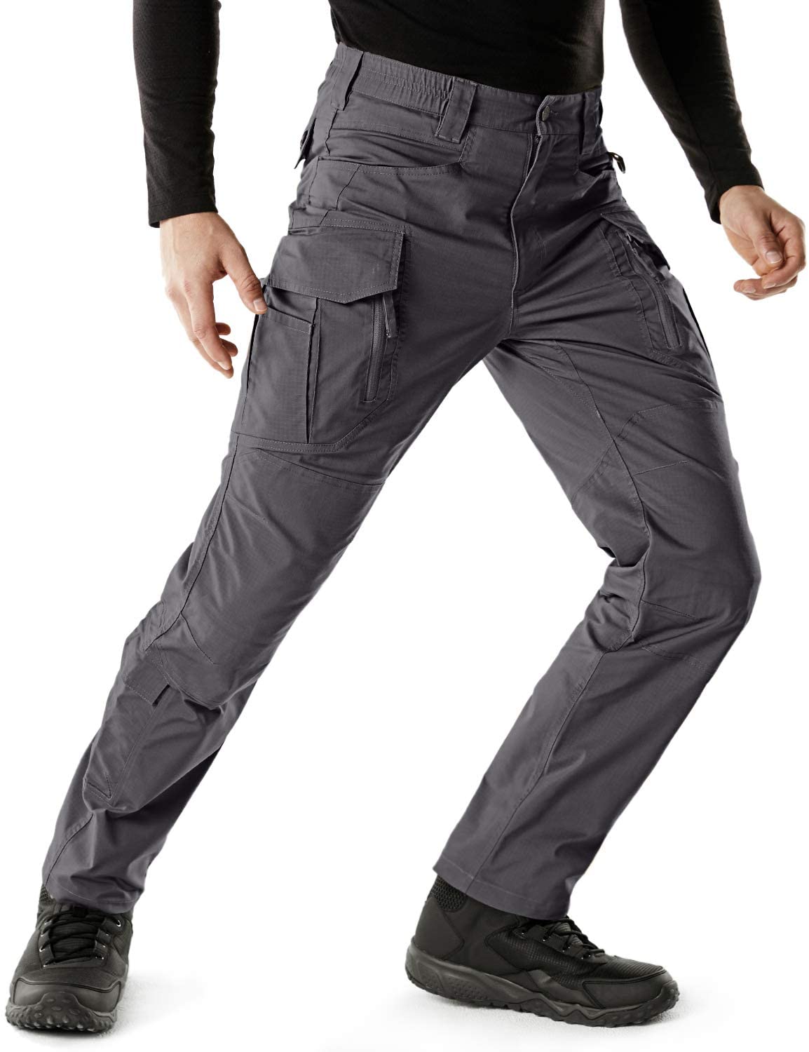 Stretch Mens Tactical Pants Lightweight Slim Fit Sports Pants Camouflage Cargo Pants for Men