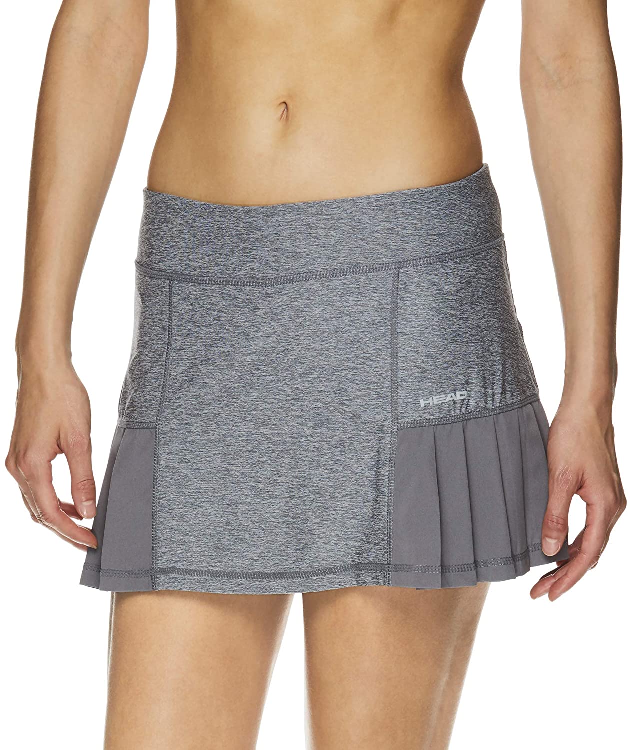 HEAD Womens Athletic Tennis Skort Medium Pleated Quietshade Heather Grey Performance Training & Running Skirt