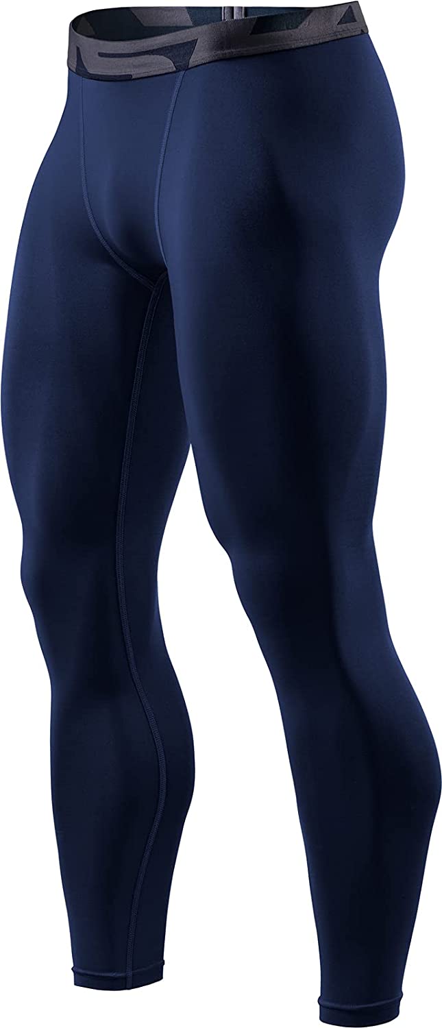 TSLA Mens Thermal compression Pants, Athletic Sports Leggings & Running  Tights, Wintergear Base Layer Bottoms, Pocket Navy, X-Small 