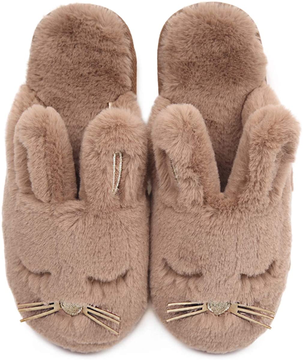 Butter Cream Up-cycled Mink Bunny Slippers 