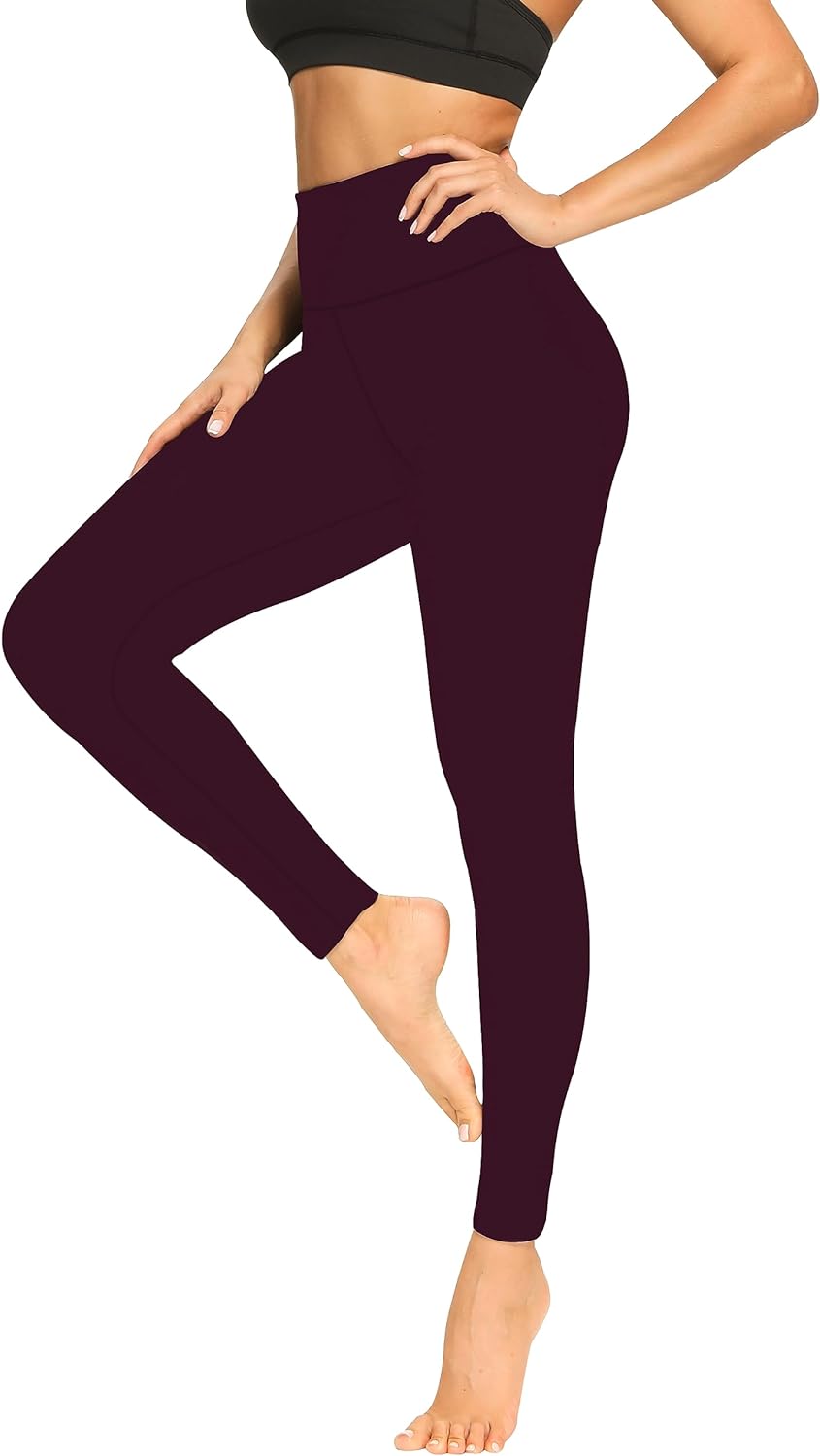 Fullsoft Light Grey Womens Yoga Leggings With Pocket High Waisted Tummy  Control Pants