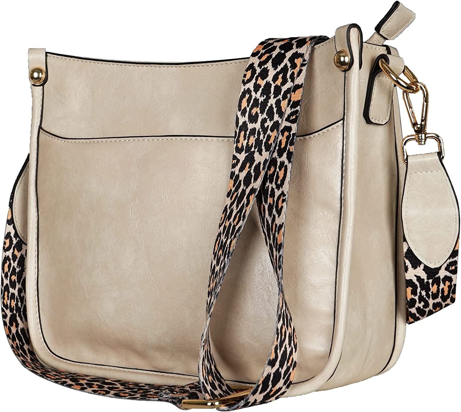 KOGTLA Women's Crossbody Shoulder Bag with Adjustable Leopard Guitar  Strap,Vegan