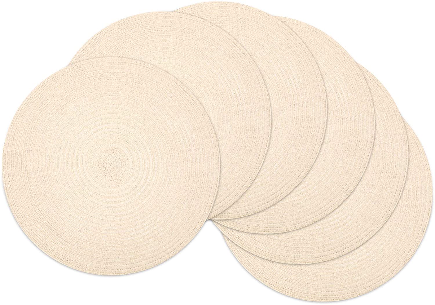 SHACOS Round Braided Placemats Set of 6 Washable Round Placemats for Kitchen Tab