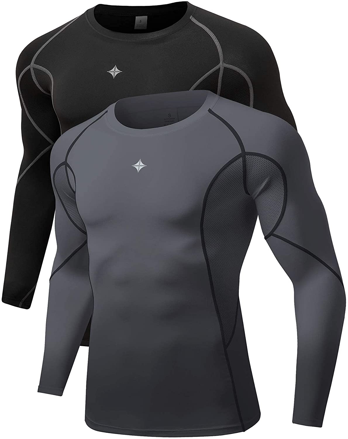 Milin Naco Cool Dry Compression Shirts for Men Long Sleeve Baselayer Tops  ，Pack
