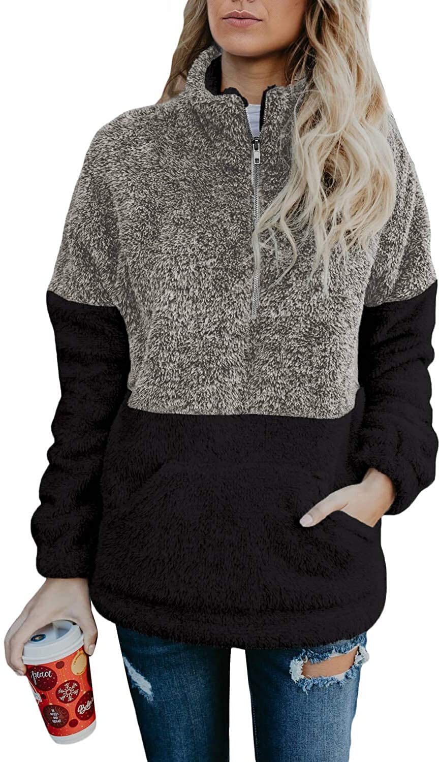 thumbnail 9  - Acelitt Women&#039;s Cozy Oversize Fluffy Fleece Sweatshirt Pullover Outwear (18 Colo