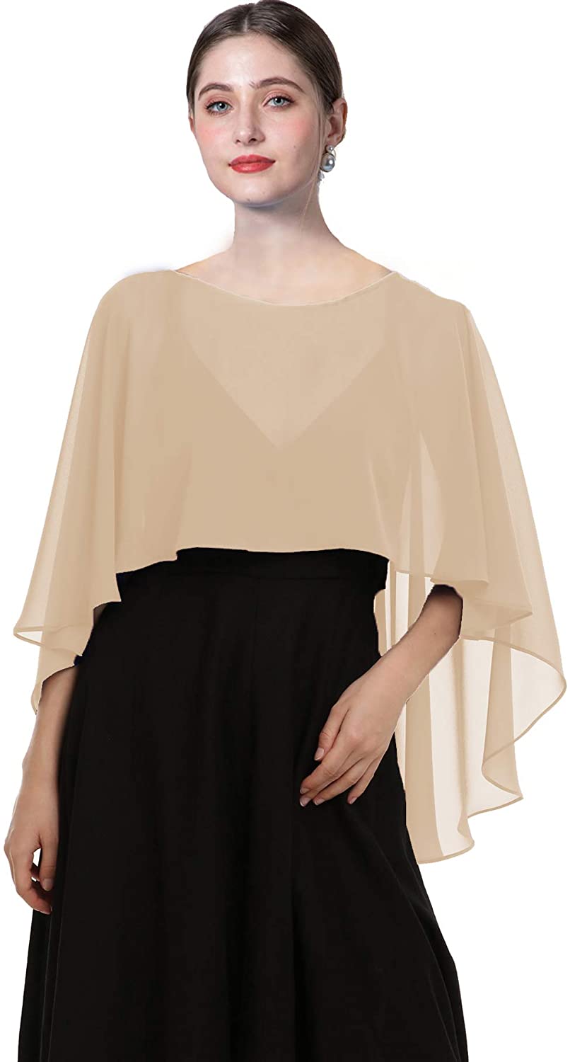 Chiffon Capes Soft Shawls and Wraps Capelets for Bridesmaid Wedding ...