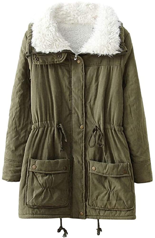 ACE SHOCK Women's Plus Size Winter Coats Faux Fur Lined Quil