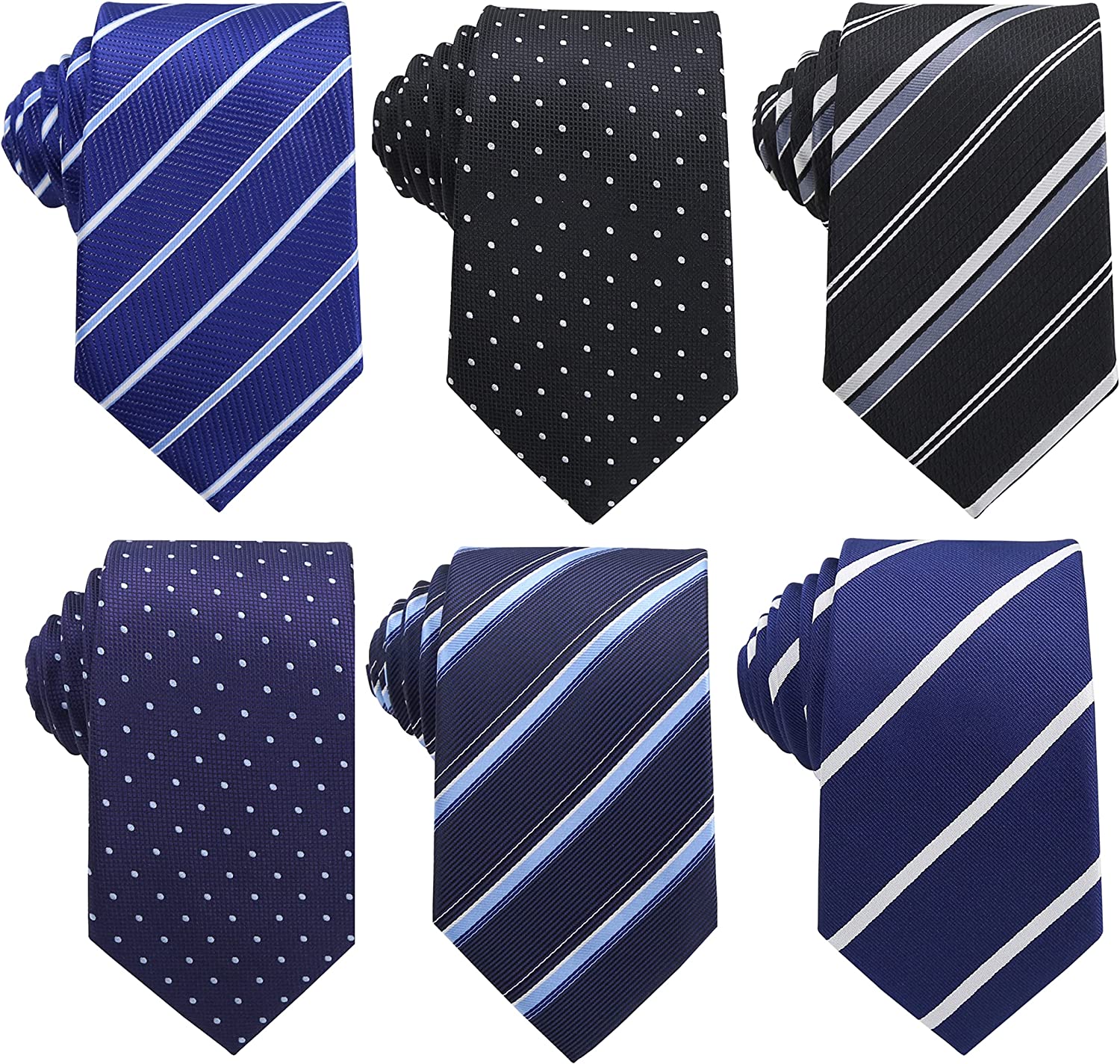 WeiShang Lot 6 PCS Classic Men's Silk Tie Necktie Woven JACQUARD