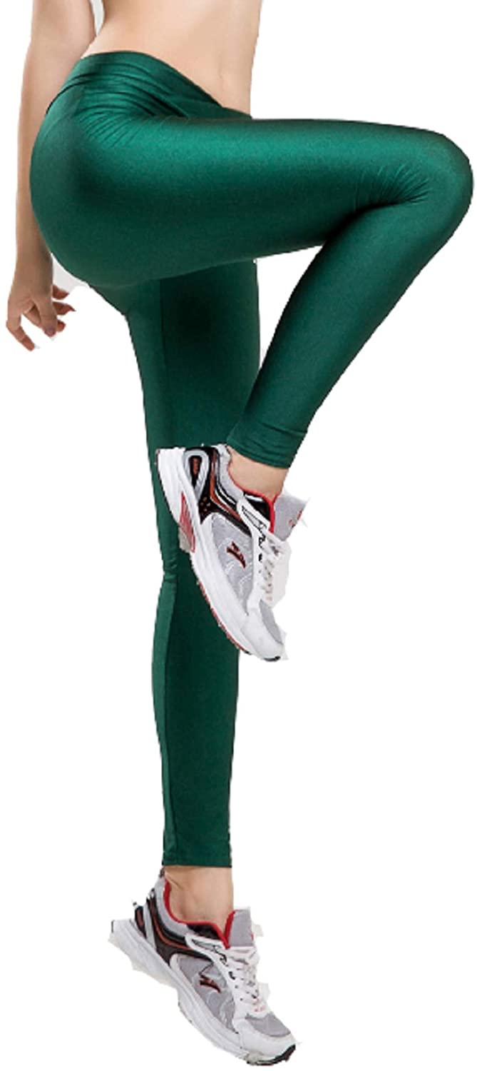 Hupplle Fashion Neon Stretch Skinny Shiny Spandex Leggings Pants :  : Clothing, Shoes & Accessories