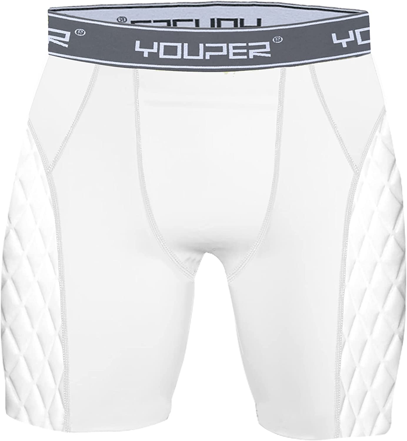 Youper Adult Elite Compression Padded Sliding Shorts w/Cup Pocket for  Baseball, Football