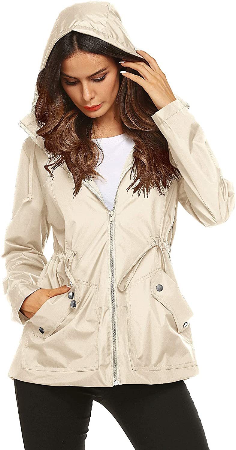 Amazon.com: Light Weight Rain Jackets Women Hooded Waterproof Rain Coats  Lightweight Travel Outdoor Windproof Zipper Active 2023 : Clothing, Shoes &  Jewelry