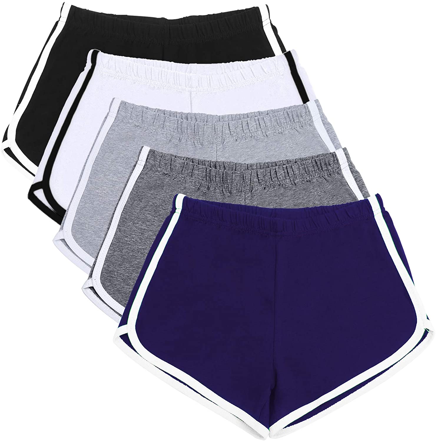 URATOT 2 Pack Cotton Sport Shorts Yoga Dance Short Pants Summer