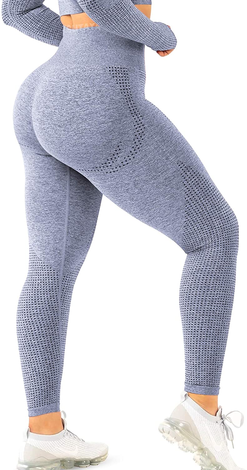 TSUTAYA Seamless Leggings High Waisted Women's Yoga Pants Workout Stretchy  Vital