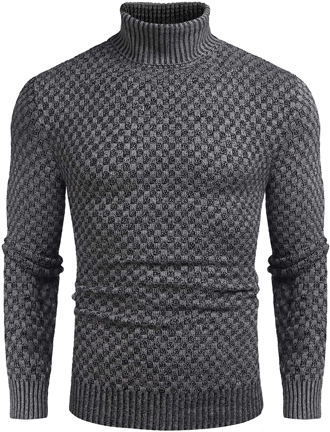 COOFANDY Men's Basic Ribbed Thermal Knitted Pullover Slim Fit ...