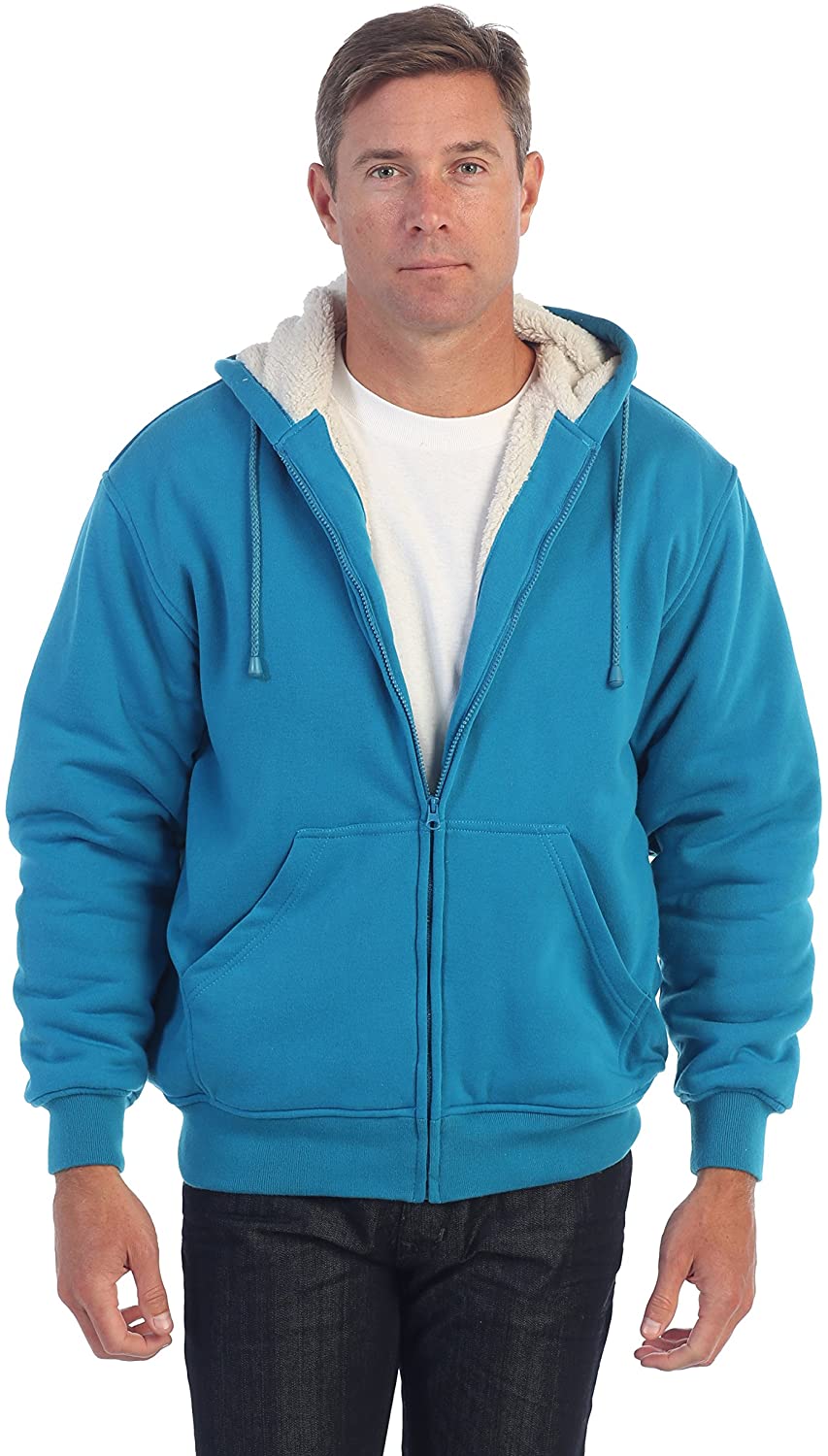 Gioberti Men's Heavyweight Sherpa Lined Fleece Hoodie Jacket