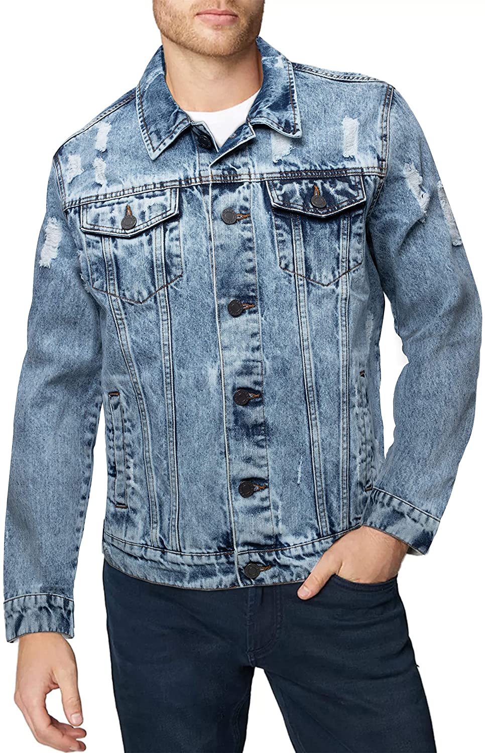 x Ray Men's Denim Jacket in Blue Rinse Size 3X Large