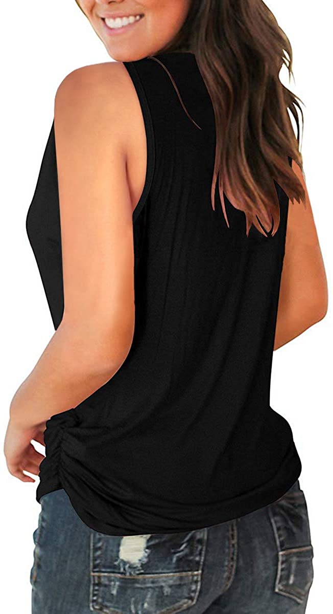 Jescakoo V Neck Tank Tops for Women Casual Sleeveless Shirts Loose Fit ...