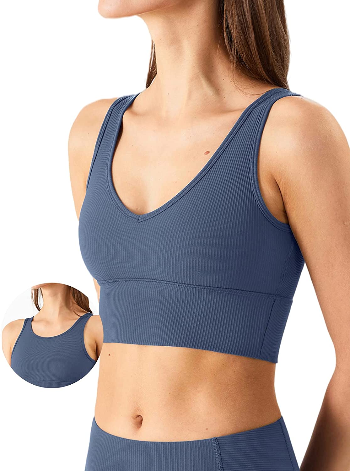 KIKIWING Women's Seamless Sports Bra Workout Crop Top Tank Tops for Women  Long Lined Sports Bra Ribbed Crop Top Fitness, Baby Blue, Small :  : Clothing, Shoes & Accessories